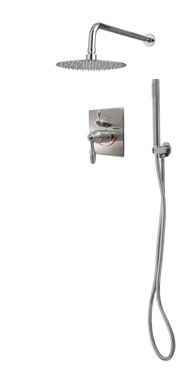 Shower Set Round Trim Brushed Nickel