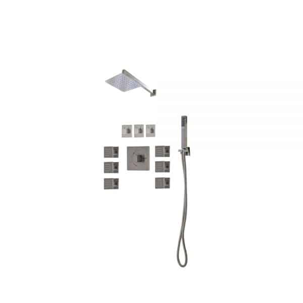 Shower Set Square Trim Brushed Nickel