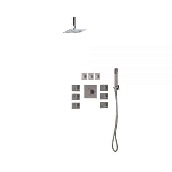 Shower Set Square Trim Brushed Nickel
