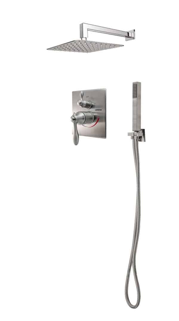Shower Set Square Trim Brushed Nickel