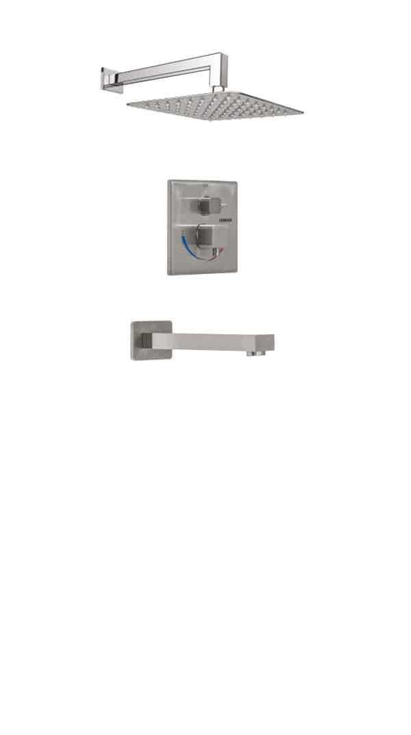 Shower Set Square Trim Brushed Nickel
