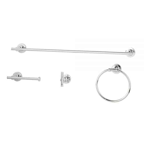 Apogee® Bathroom Hardware Set Polished Chrome 24" Round (4PC)