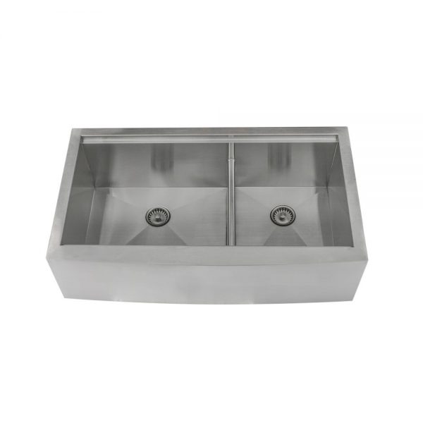 PERMACLEAN® Ledge Apron Front 16 Gauge Farm House Ledge Kitchen Sink 36"